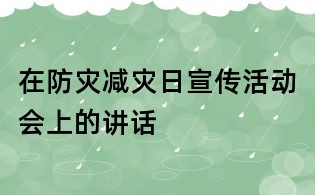 在防灾减灾日宣传活动会上的讲话