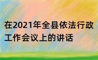 在2021年全县依法行政工作会议上的讲话