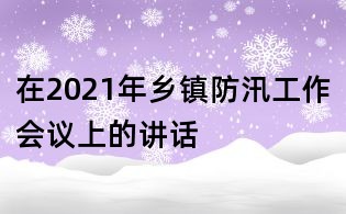 在2021年乡镇防汛工作会议上的讲话