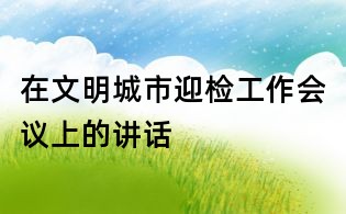 在文明城市迎检工作会议上的讲话