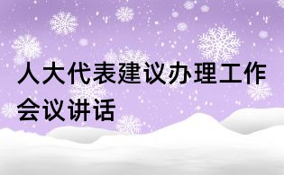 人大代表建议办理工作会议讲话