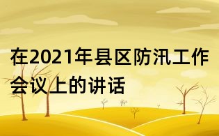 在2021年县区防汛工作会议上的讲话