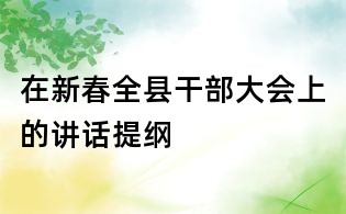 在新春全县干部大会上的讲话提纲