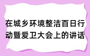 在城乡环境整洁百日行动暨爱卫大会上的讲话