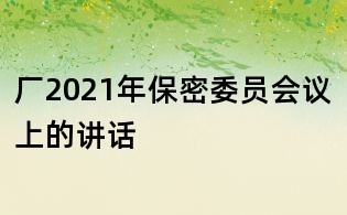 厂2021年保密委员会议上的讲话