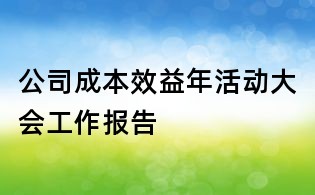 公司成本效益年活动大会工作报告