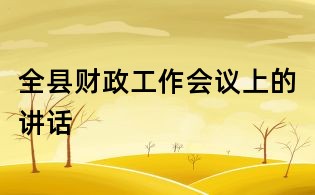 全县财政工作会议上的讲话