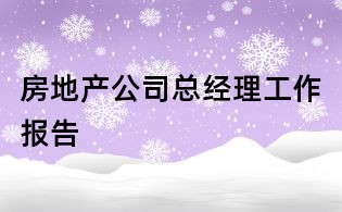 房地产公司总经理工作报告