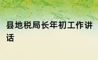 县地税局长年初工作讲话