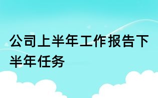 公司上半年工作报告下半年任务