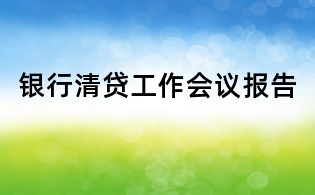 银行清贷工作会议报告