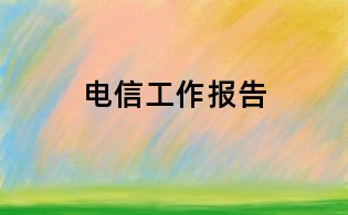 电信工作报告
