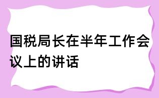 国税局长在半年工作会议上的讲话