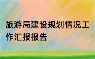旅游局建设规划情况工作汇报报告