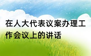 在人大代表议案办理工作会议上的讲话