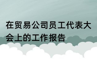 在贸易公司员工代表大会上的工作报告