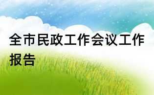 全市民政工作会议工作报告