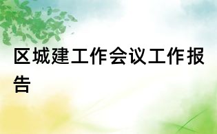 区城建工作会议工作报告