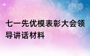 七一先优模表彰大会领导讲话材料