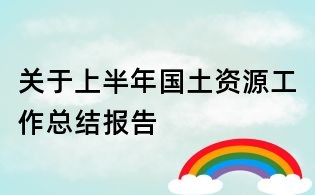 关于上半年国土资源工作总结报告