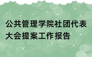 公共管理学院社团代表大会提案工作报告