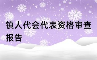 镇人代会代表资格审查报告