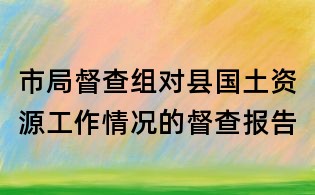 市局督查组对县国土资源工作情况的督查报告