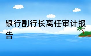 银行副行长离任审计报告