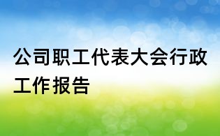 公司职工代表大会行政工作报告