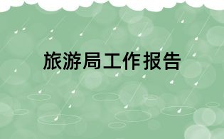 旅游局工作报告