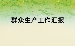 群众生产工作汇报