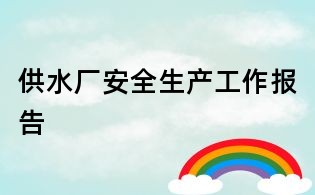 供水厂安全生产工作报告