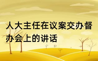 人大主任在议案交办督办会上的讲话