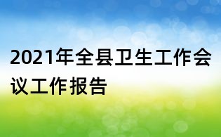 2021年全县卫生工作会议工作报告