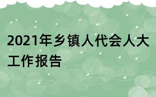 2021年乡镇人代会人大工作报告