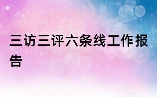 三访三评六条线工作报告