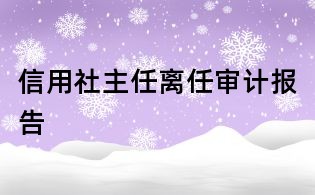 信用社主任离任审计报告