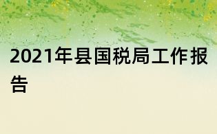 2021年县国税局工作报告