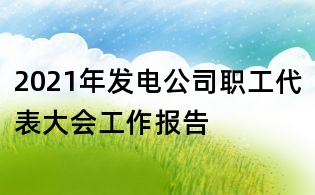 2021年发电公司职工代表大会工作报告