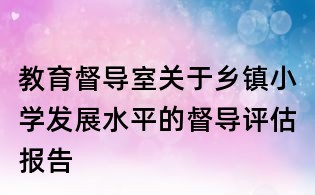 教育督导室关于乡镇小学发展水平的督导评估报告