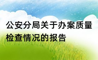 公安分局关于办案质量检查情况的报告