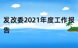 发改委2021年度工作报告
