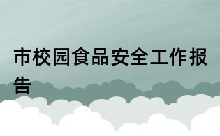 市校园食品安全工作报告