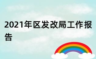 2021年区发改局工作报告