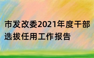 市发改委2021年度干部选拔任用工作报告