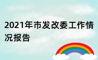 2021年市发改委工作情况报告