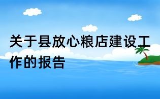 关于县放心粮店建设工作的报告