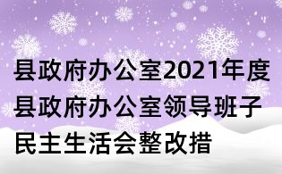 县政府办公室2021年度县政府办公室领导班子民主生活会整改措