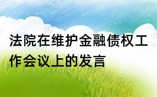 法院在维护金融债权工作会议上的发言