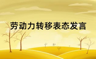 劳动力转移表态发言